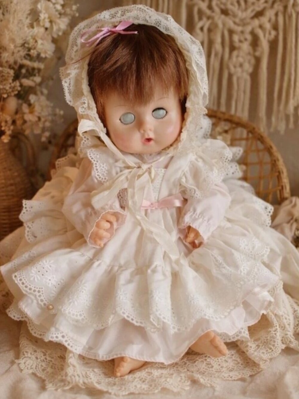 Vintage Vogue Sleep Eye Baby Doll 16" Open Mouth Mid Century Nostalgic Heirloom